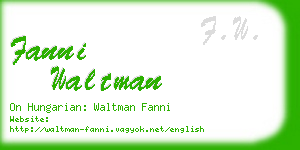 fanni waltman business card